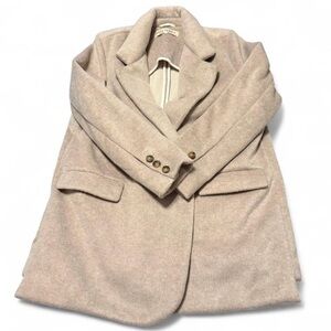 FREE PEOPLE FITTED BLAZER COAT COLOR GREY BEIGE SIZE XL.